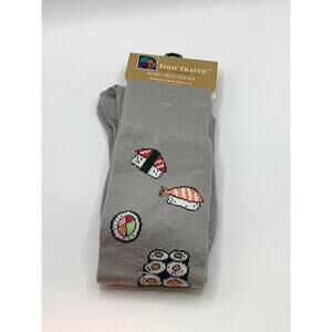 FOOT TRAFFIC Unisex Gray Sushi Crew Socks SZ OS